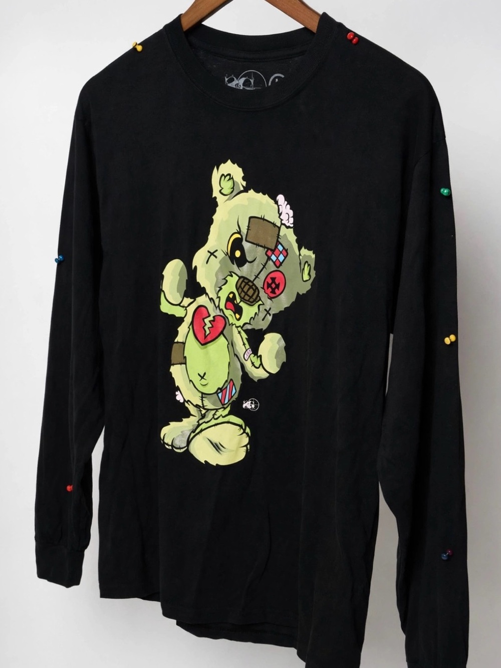 Sniper Gang Black Long Sleeve Tee with Neon Green Teddy Graphic - Kodak Black